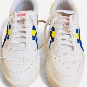 ASICS Japan S PF White Navy Yellow Platform Sneakers Size